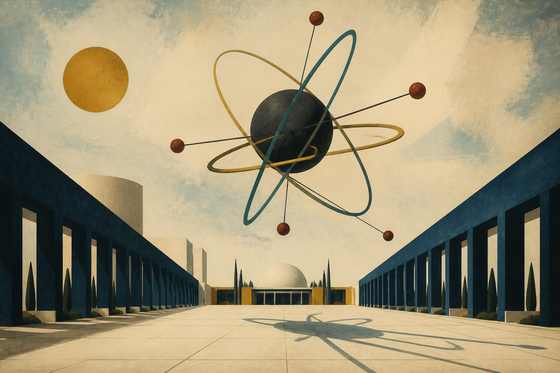 Atomic age plaza print